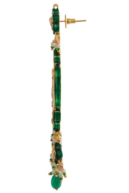 Posh By Rathore_Gold Plated Kundan Necklace And Earring Set _at_Aza_Fashions