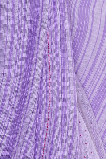 Buy Shagun Manchanda Purple Linen Block Print Saree Online at Aza Fashions Buy_Shagun Manchanda_Purple Linen Block Print Saree _Online_at_Aza_Fashions