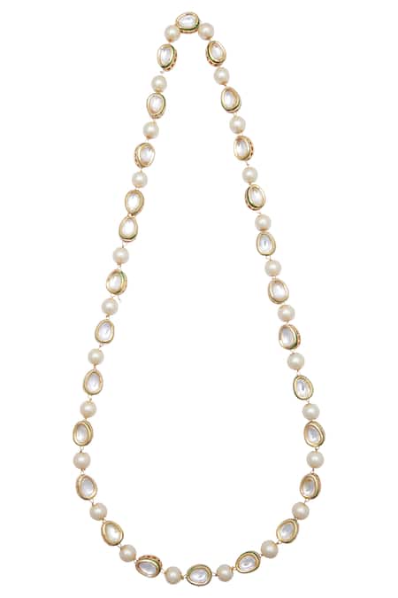 Just Shradhas Gold Plated Stone Long Necklace 