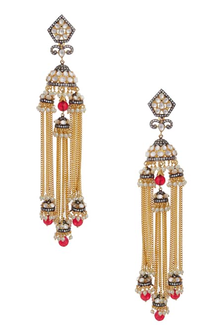 Khushi Jewels Bead & kundan Jhumkas 