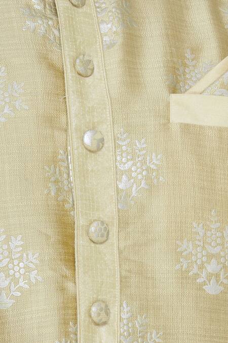 Arihant Rai Sinha_Beige Brocade Kurta With Churidar_at_Aza_Fashions