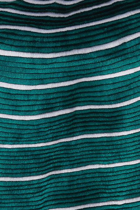 Urvashi Joneja_Green Georgette Round Neck Embroidered Illlusion Top _at_Aza_Fashions