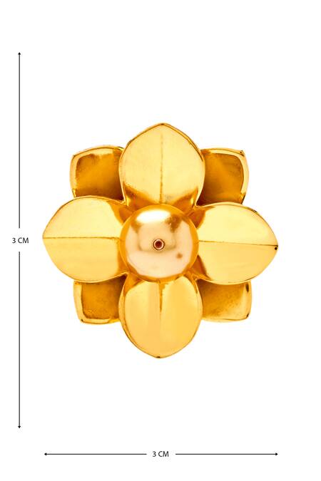 Shop Confluence Gold Plated Beads Shivan And Narresh Floral Studs Online at Aza Fashions Shop_Confluence_Gold Plated Beads Shivan And Narresh Floral Studs_Online_at_Aza_Fashions