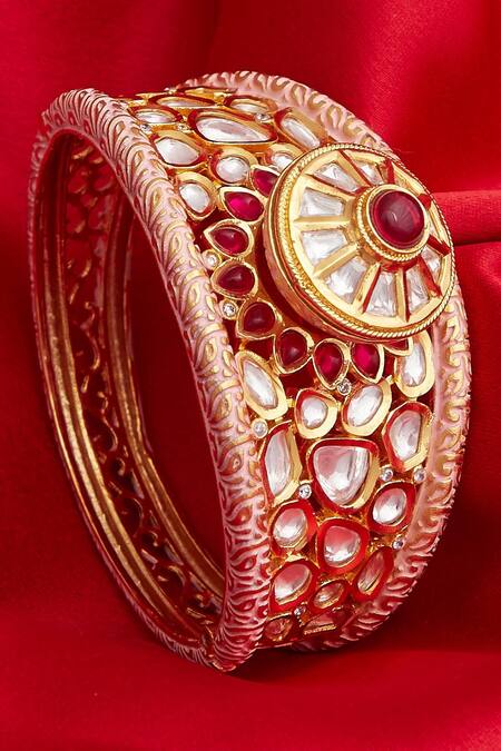 Buy Kiwi By Musskan Gold Plated Kundan Cuff Online at Aza Fashions Buy_Kiwi By Musskan_Gold Plated Kundan Cuff_Online_at_Aza_Fashions