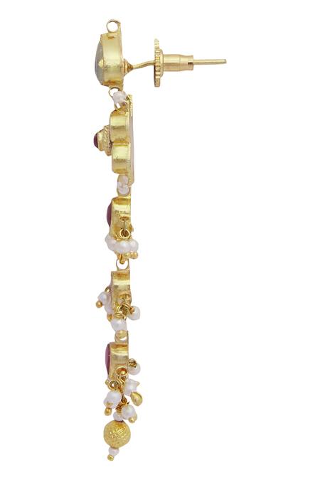 BelsI'S_White Kundan Necklace Set_at_Aza_Fashions