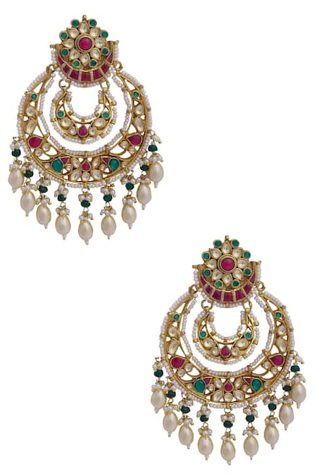 Belsi's Gold Plated Kundan Chandbali