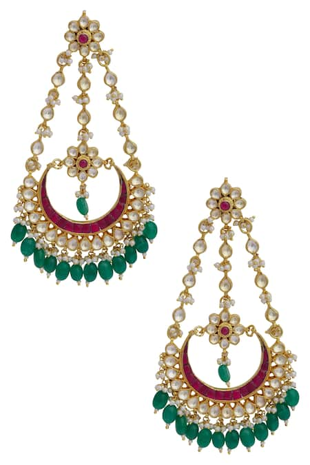 Belsi's Gold Plated Kundan Earrings