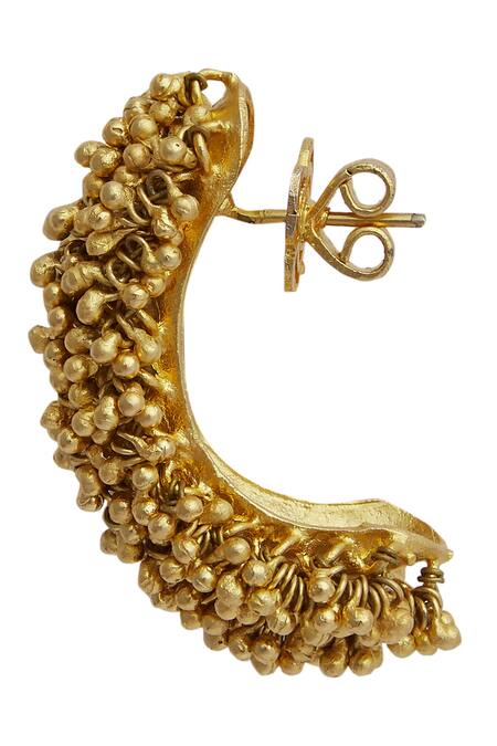 Shop Mira By Radhika Jain Gold Plated Bead Stud Earrings Online at Aza Fashions Shop_Mira By Radhika Jain_Gold Plated Bead Stud Earrings _Online_at_Aza_Fashions