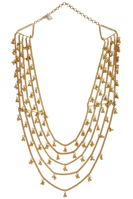 Mira By Radhika Jain Layered Bead Necklace 