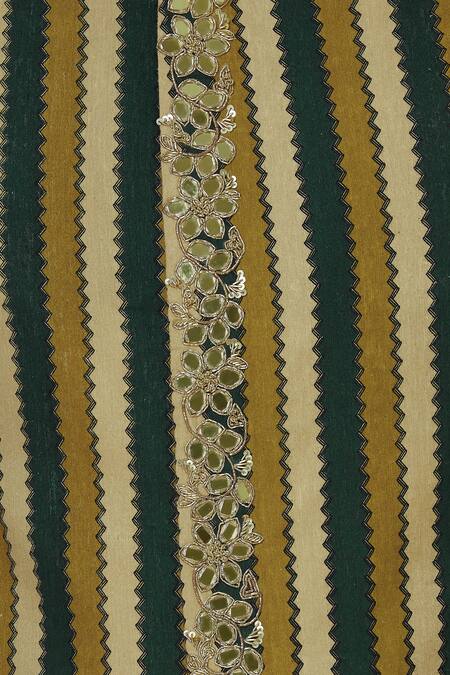 Shop_Vikram Phadnis_Beige Spun Silk Striped Sherwani And Kurta Set_Online_at_Aza_Fashions