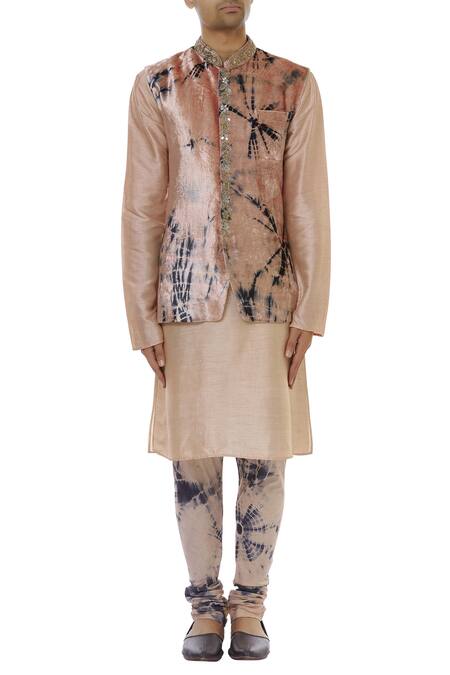 Vikram Phadnis_Black Velvet Bundi And Kurta Set_Online_at_Aza_Fashions