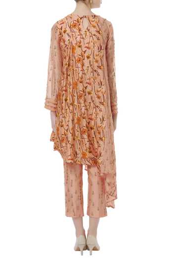 Drishti & Zahabia Asymmetric paneled kurta set