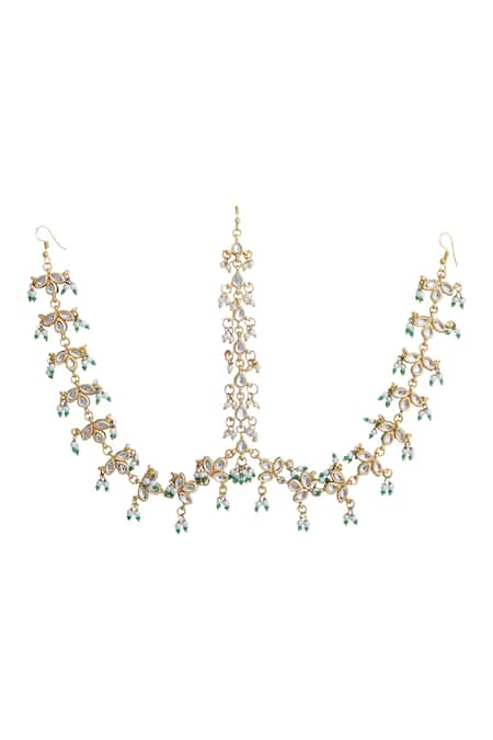 Just Shradhas Gold Plated Kundan Stone Mathapatti 