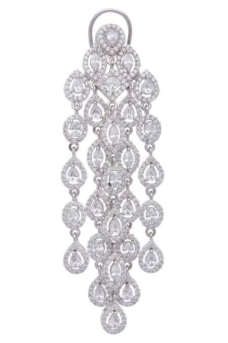 Chaotiq By Arti_Silver Plated Stones Dangler Earrings_Online_at_Aza_Fashions