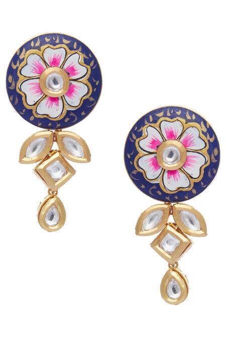 Chaotiq By Arti Blue Meenakari Work Necklace Set Online at Aza Fashions Chaotiq By Arti_Blue Meenakari Work Necklace Set_Online_at_Aza_Fashions