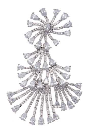Auraa Trends_Silver Plated Crystals Studded Danglers_Online_at_Aza_Fashions