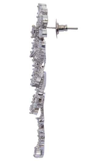 Shop_Auraa Trends_Silver Plated Crystals Studded Danglers_Online_at_Aza_Fashions