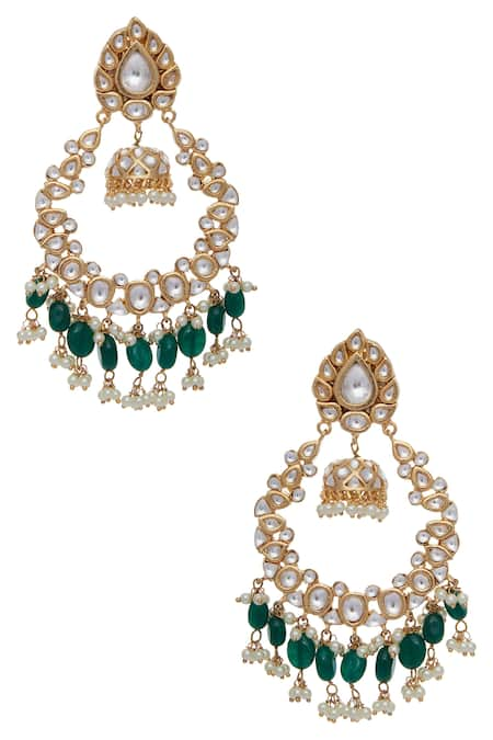 Auraa Trends Gold Plated Kundan Chaandbalis 