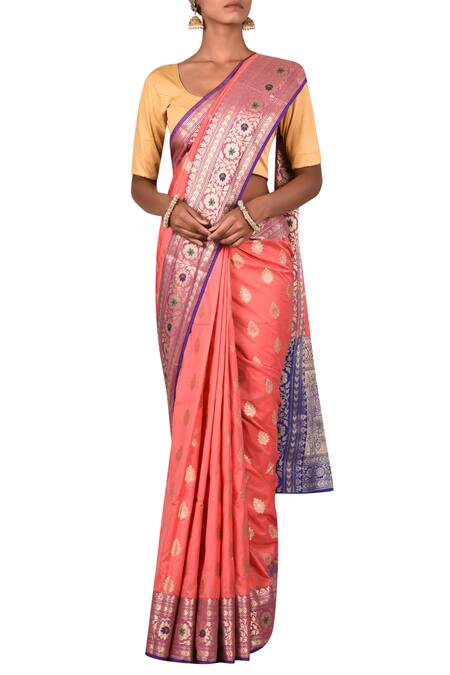 Nazaakat By Samara Singh_Purple Banarasi Silk Handloom Saree_Online_at_Aza_Fashions