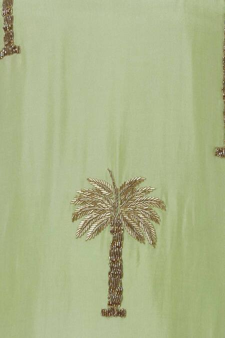 Nazaakat By Samara Singh_Green Georgette Embroidered Kurta Sharara Set_at_Aza_Fashions