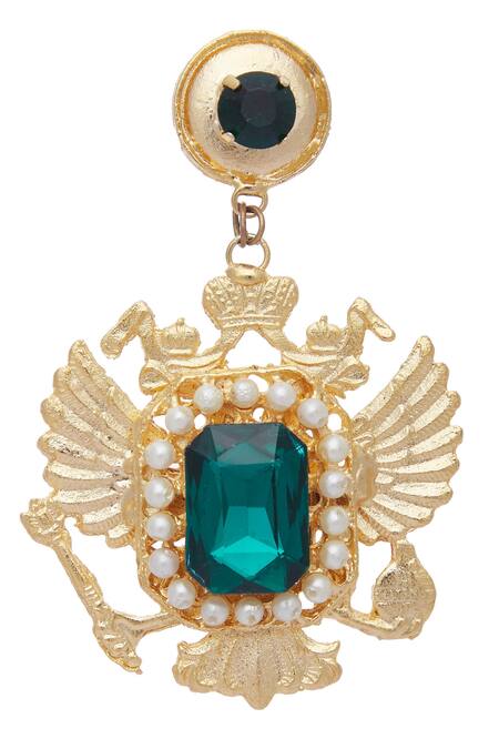 AE-Tee_Gold Plated Stones Earrings _Online_at_Aza_Fashions