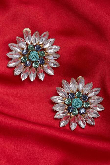 Buy_AE-Tee_Blue Stone Earrings _Online_at_Aza_Fashions