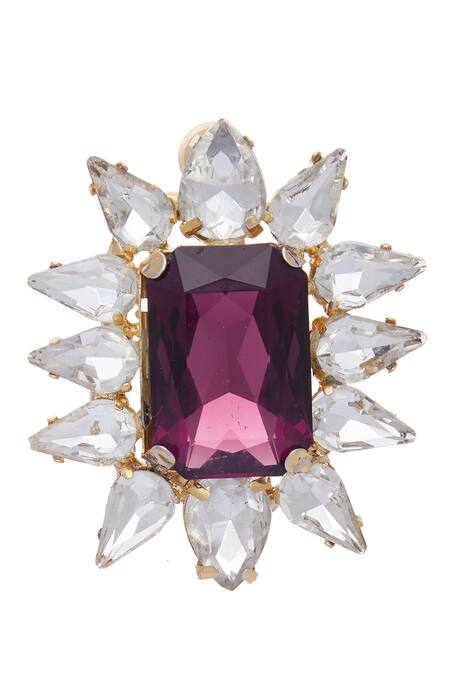 Shop_AE-Tee_Gold Plated Stone Earrings _Online_at_Aza_Fashions