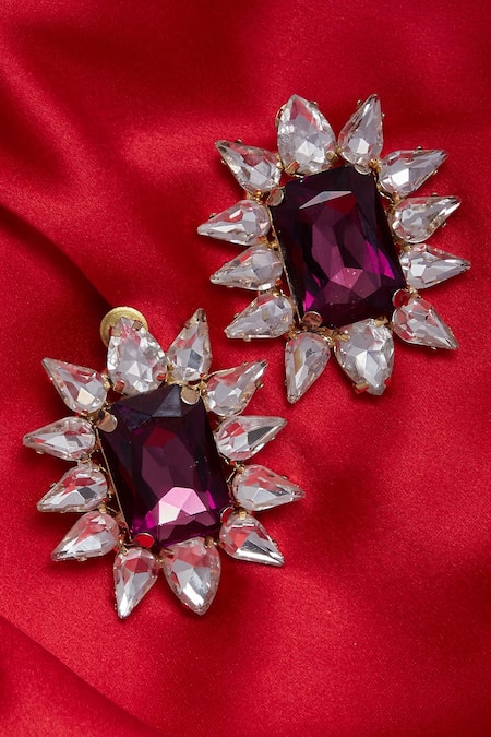 Buy_AE-Tee_Gold Plated Stone Earrings _Online_at_Aza_Fashions