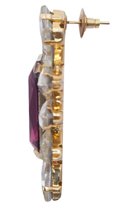 AE-Tee_Gold Plated Stone Earrings _at_Aza_Fashions