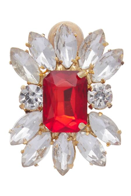 Shop_AE-Tee_Gold Plated Stone Earrings _Online_at_Aza_Fashions