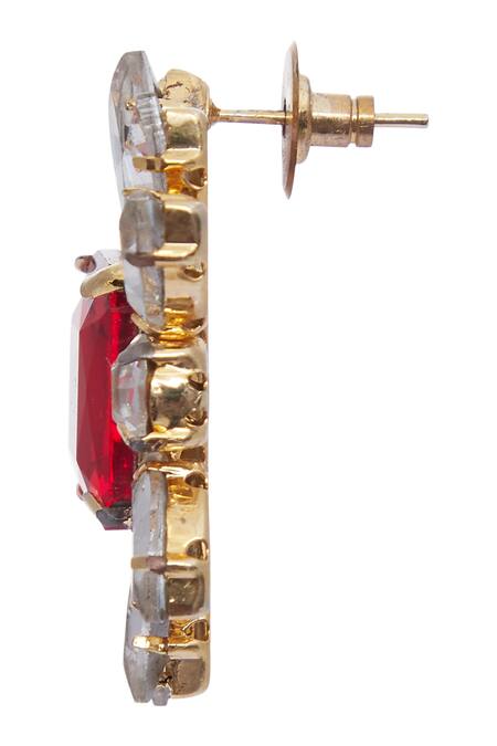 AE-Tee_Gold Plated Stone Earrings _at_Aza_Fashions