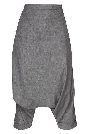 Shop MATI Grey Handloom Cotton Pants at Aza Fashions Shop_MATI_Grey Handloom Cotton Pants_at_Aza_Fashions