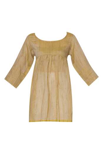 MATI Beige Chanderi Tunic Online at Aza Fashions MATI_Beige Chanderi Tunic_Online_at_Aza_Fashions