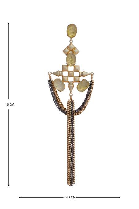 Shop Masaya Jewellery Gold Plated Stone Earrings Online at Aza Fashions Shop_Masaya Jewellery_Gold Plated Stone Earrings _Online_at_Aza_Fashions