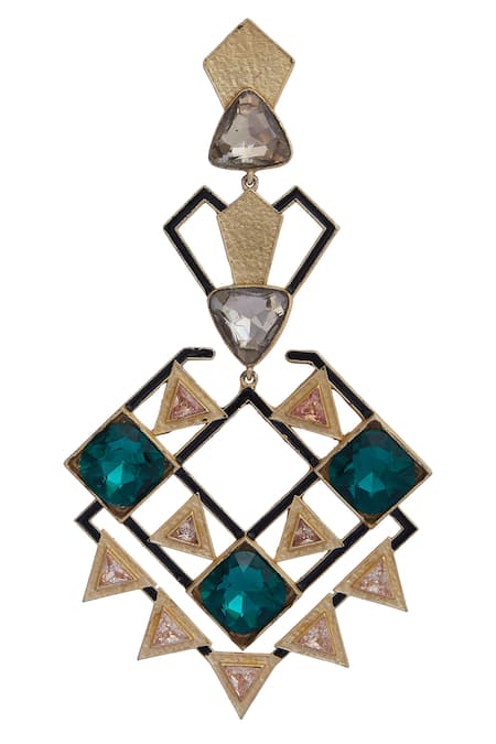 Masaya Jewellery Gold Plated Crystals Earrings Online at Aza Fashions Masaya Jewellery_Gold Plated Crystals Earrings _Online_at_Aza_Fashions