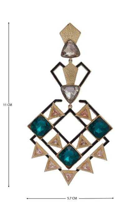 Shop Masaya Jewellery Gold Plated Crystals Earrings Online at Aza Fashions Shop_Masaya Jewellery_Gold Plated Crystals Earrings _Online_at_Aza_Fashions