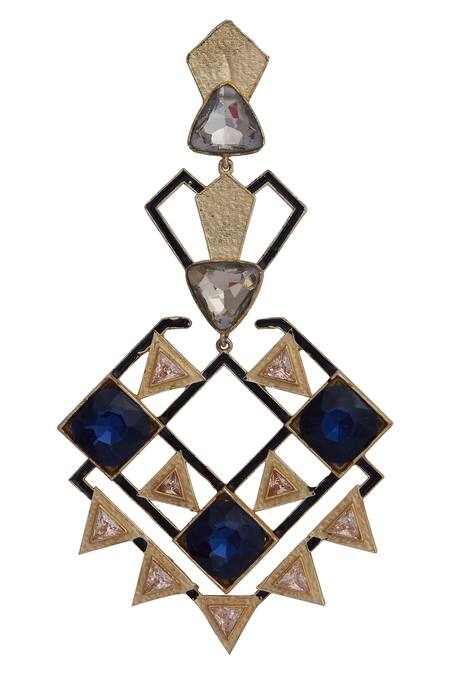 Masaya Jewellery Blue Crystals Earrings Online at Aza Fashions Masaya Jewellery_Blue Crystals Earrings _Online_at_Aza_Fashions