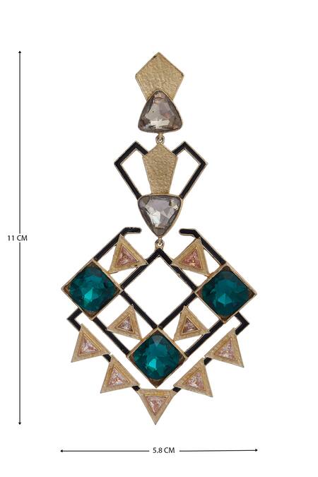 Shop Masaya Jewellery Blue Crystals Earrings Online at Aza Fashions Shop_Masaya Jewellery_Blue Crystals Earrings _Online_at_Aza_Fashions