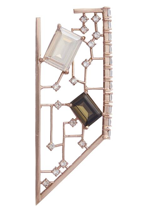 Esme By Aashna Dalmia_Gold Plated Crystal Earrings _Online_at_Aza_Fashions