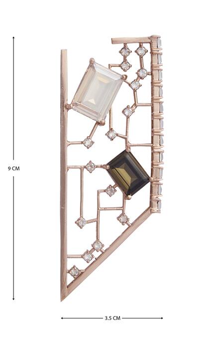 Shop_Esme By Aashna Dalmia_Gold Plated Crystal Earrings _Online_at_Aza_Fashions