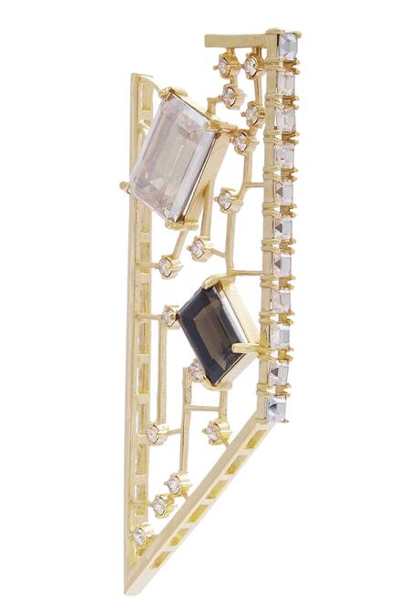 Esme By Aashna Dalmia_Gold Plated Crystal Earrings _Online_at_Aza_Fashions