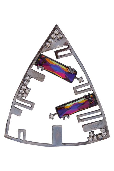 Esme By Aashna Dalmia_Black Crystal Earrings _Online_at_Aza_Fashions