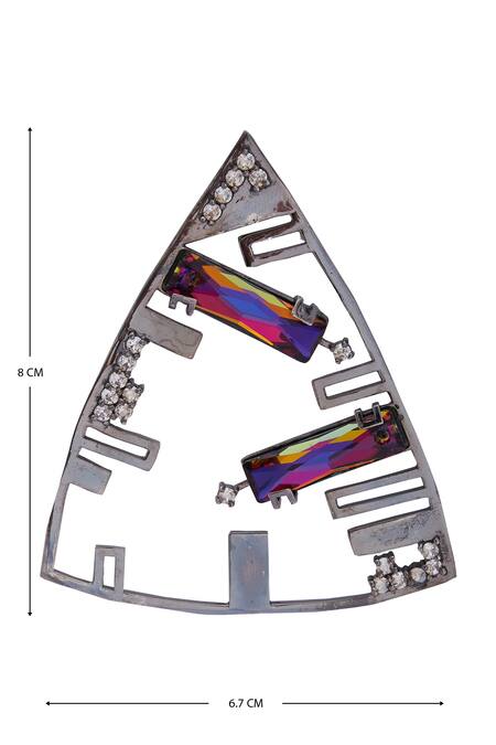 Shop_Esme By Aashna Dalmia_Black Crystal Earrings _Online_at_Aza_Fashions