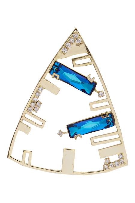 Esme By Aashna Dalmia Blue Crystal Earrings Online at Aza Fashions Esme By Aashna Dalmia_Blue Crystal Earrings _Online_at_Aza_Fashions