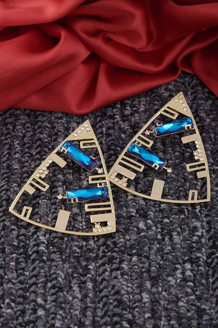 Buy Esme By Aashna Dalmia Blue Crystal Earrings Online at Aza Fashions Buy_Esme By Aashna Dalmia_Blue Crystal Earrings _Online_at_Aza_Fashions