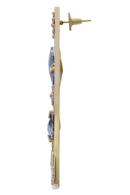 Esme By Aashna Dalmia Blue Crystal Earrings at Aza Fashions Esme By Aashna Dalmia_Blue Crystal Earrings _at_Aza_Fashions