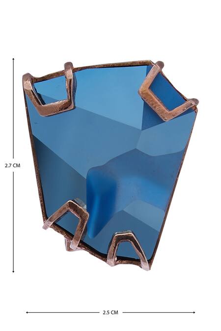 Shop_Esme By Aashna Dalmia_Blue Crystals Geometric Stud Earrings _Online_at_Aza_Fashions