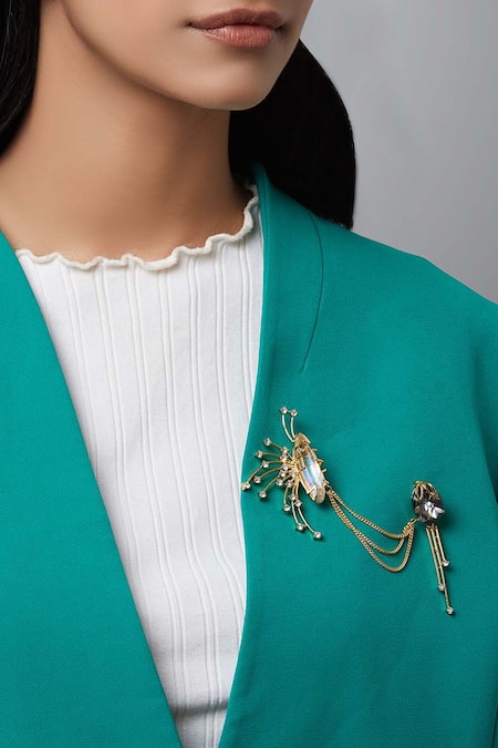 Esme By Aashna Dalmia Crystal Brooch 