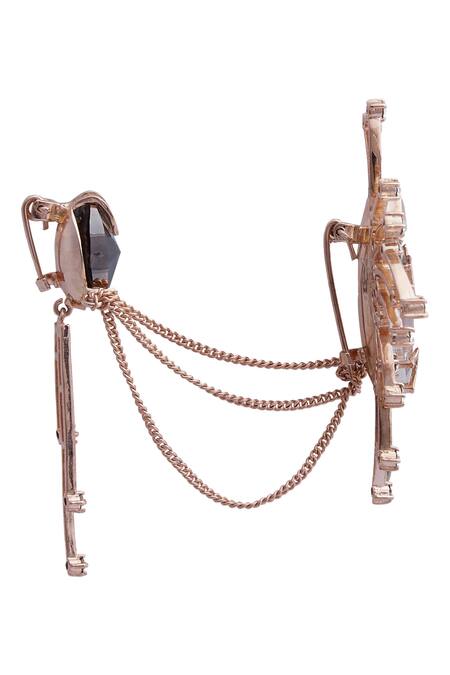 Esme By Aashna Dalmia_Gold Plated Crystal Brooch _Online_at_Aza_Fashions