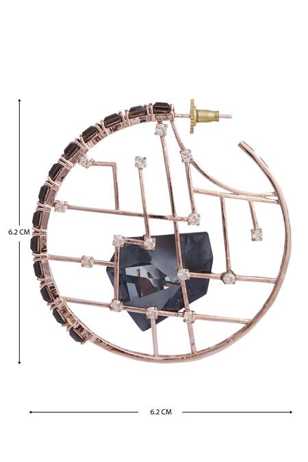 Shop_Esme By Aashna Dalmia_Gold Plated Crystal Hoops _Online_at_Aza_Fashions